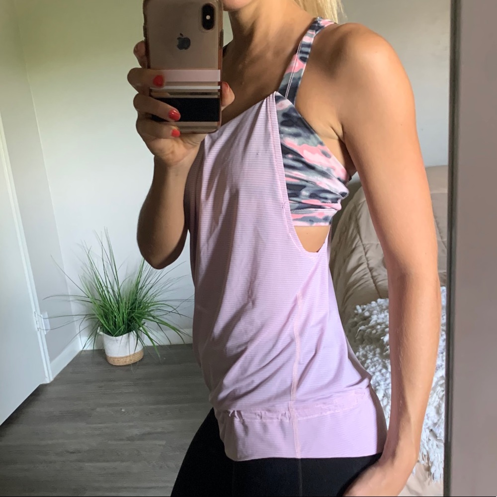 Lululemon Pink Tank Top Built In Bra Size 6